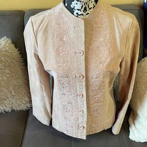 COLDWATER CREEK Light Pink Suede Jacket Size 6
